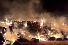 Ceylanpınar’da Saman Balyaları Alev Aldı